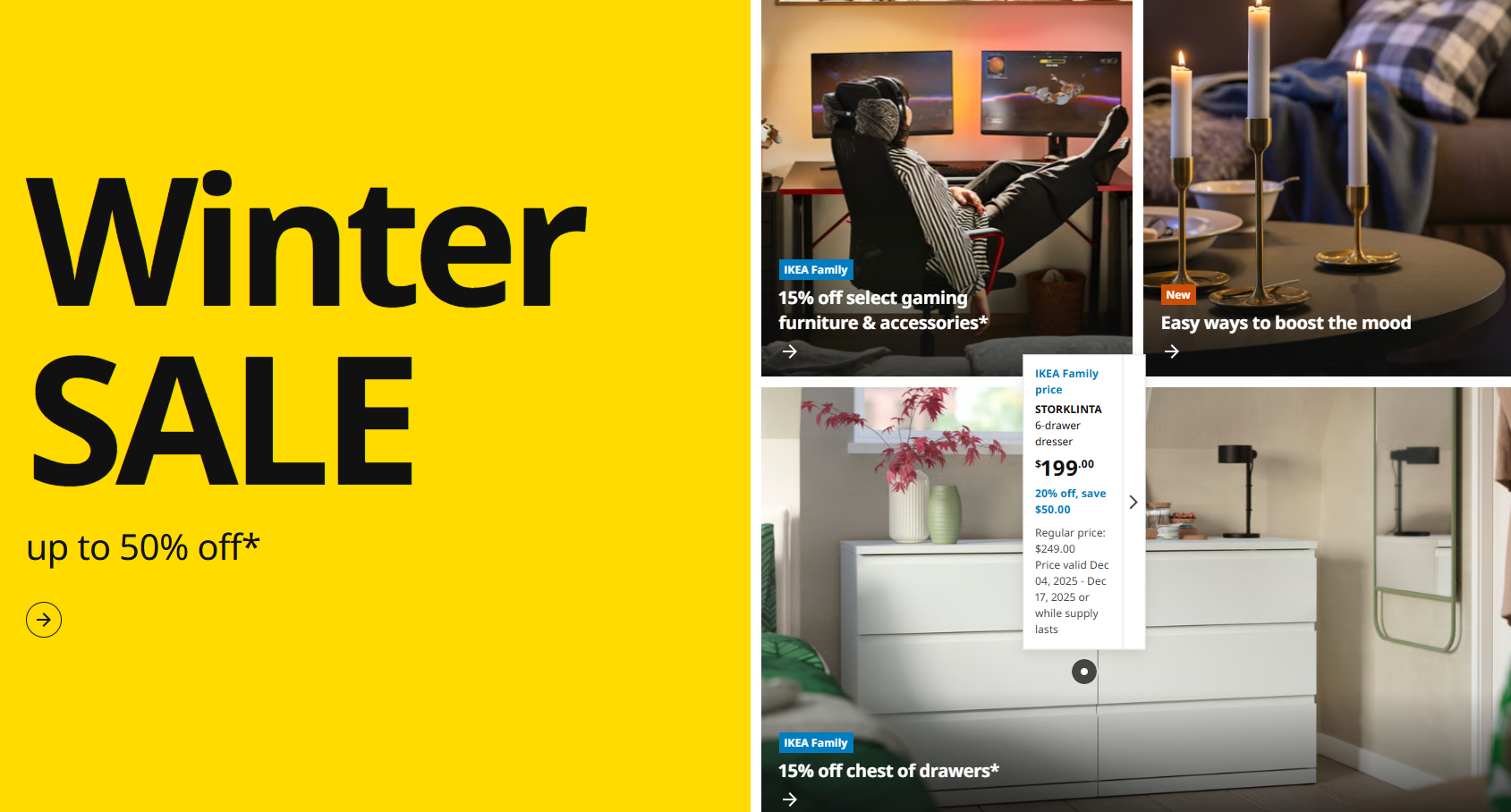 IKEA開始大型冬季促銷    1月7日前享折扣高達50%