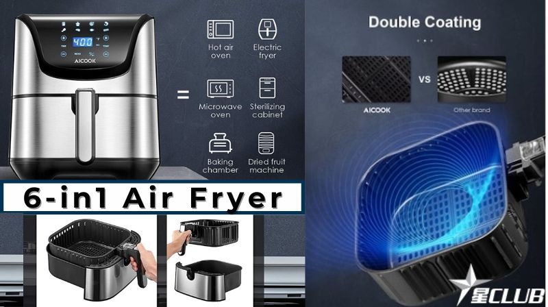 【聖誕優惠】AICOOK 5.5L 5.8QT空氣炸鍋