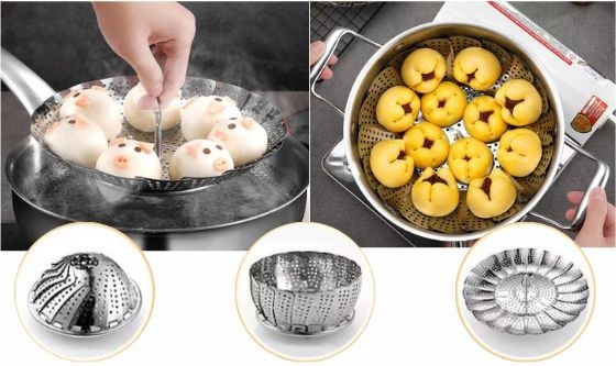 【聖誕優惠】不銹鋼可折疊伸縮蒸籠蒸盤