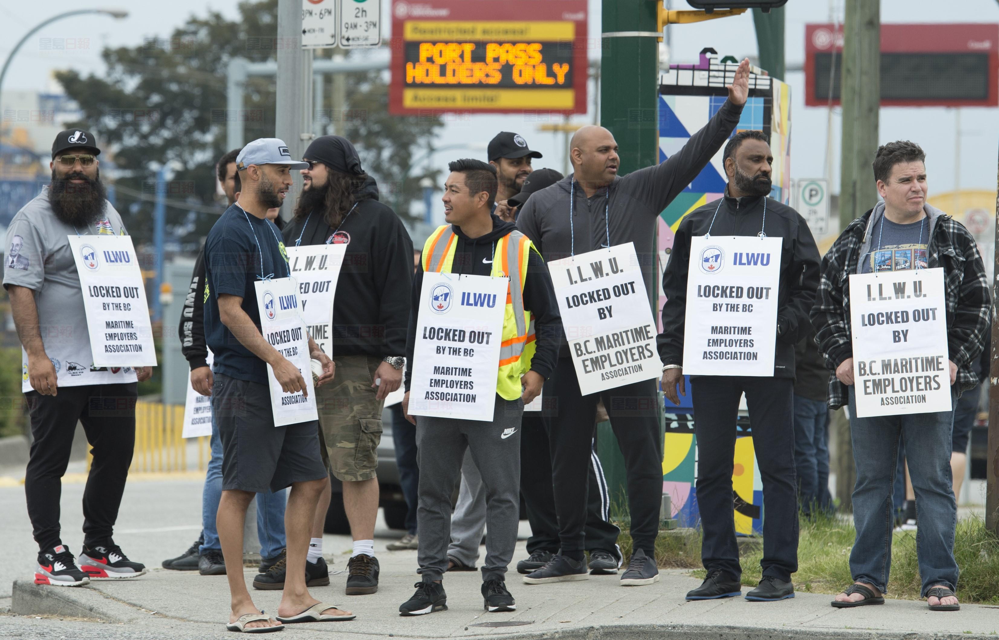 今年5月末，温哥华港口工人曾短暂罢工。加通社资料图片