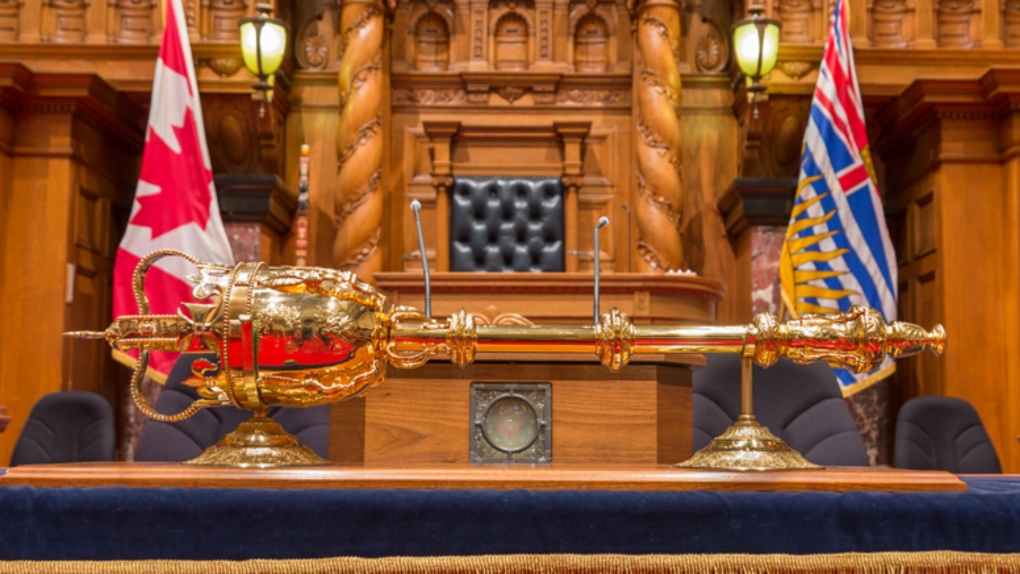 象征卑诗省议会权力的礼仪权杖 保安系统遭人切断