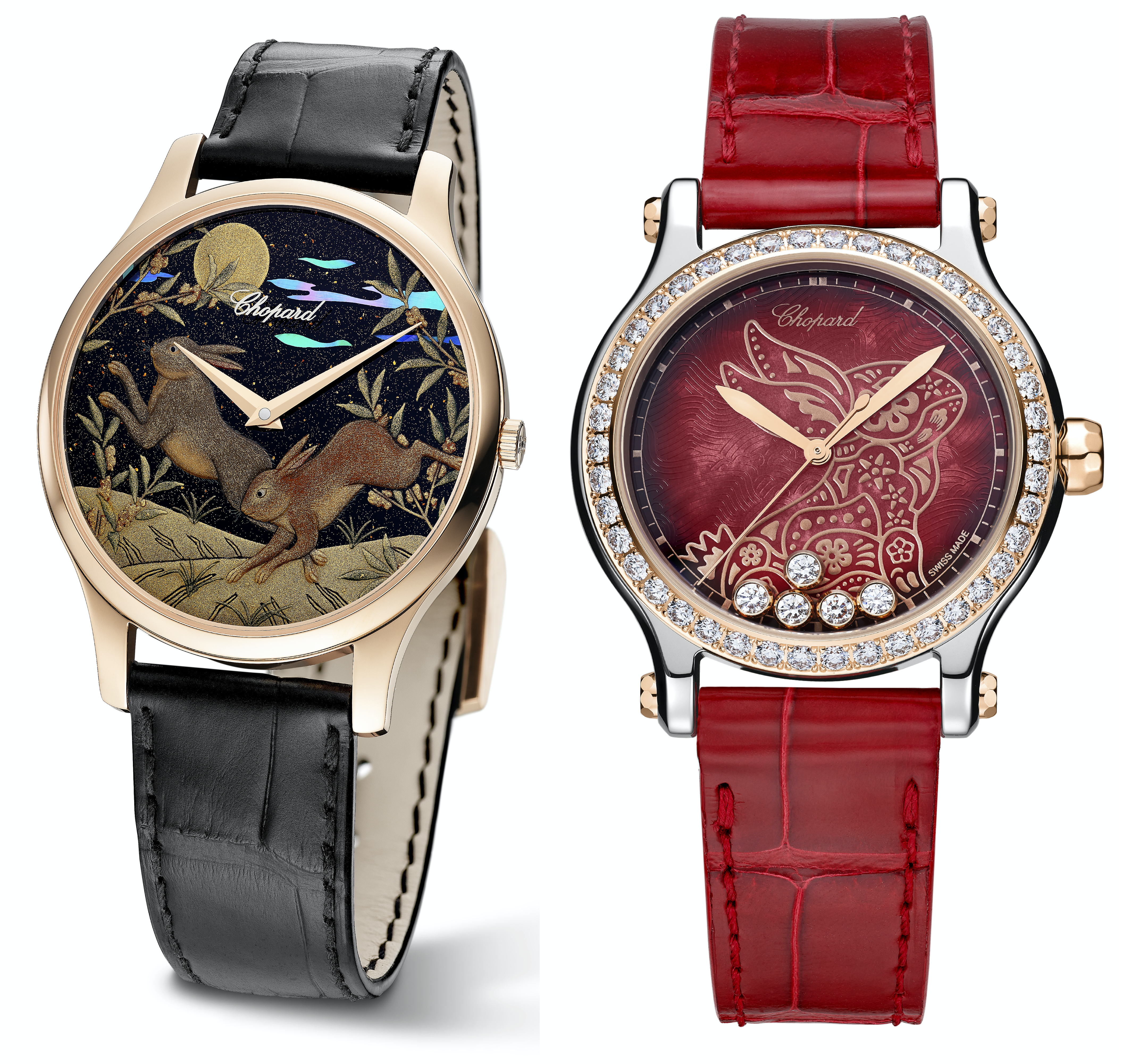 ■蕭邦製錶為迎接兔年，特別推出兩款限量版經典腕錶。蕭邦錶廠提供