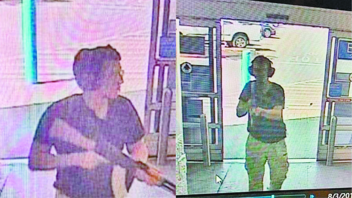 嫌犯持枪进入超市画面曝光。网上图片