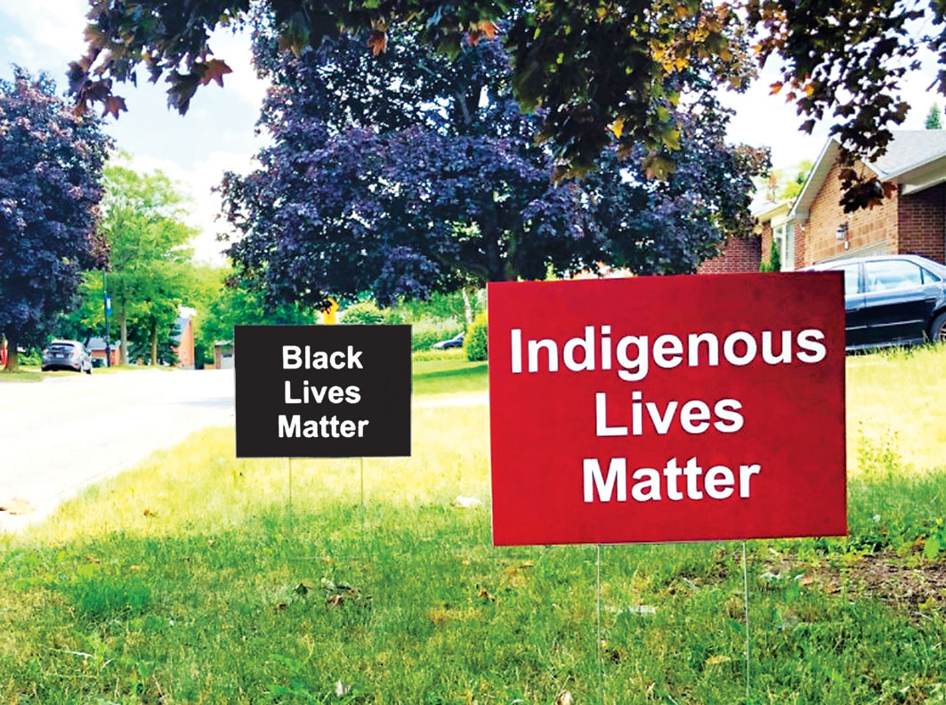 ■約克區男子涉嫌拆除燒毀「原住民生命很重要」標語牌。資料圖片