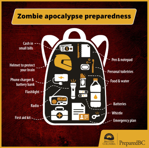 【萬聖節搞怪】卑詩省府緊急應變部門發帖「小心殭屍」!